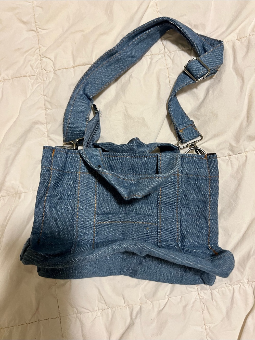 Casual Denim Shoulder/Crossbody Bag - Blue